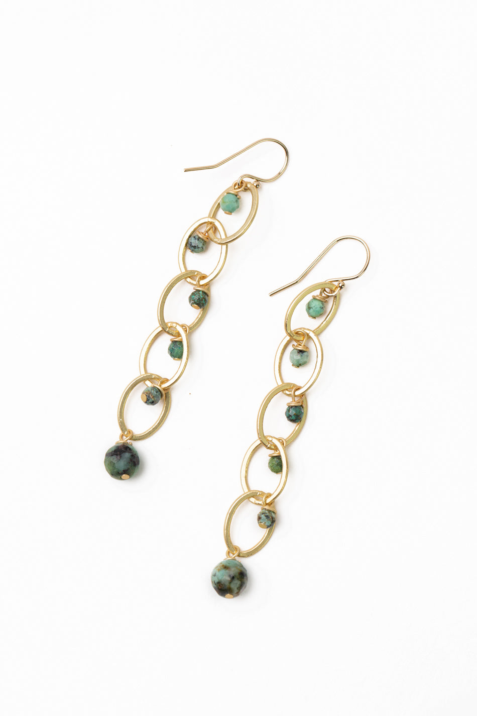 Tranquil Gardens African Turquoise Dangle Earrings