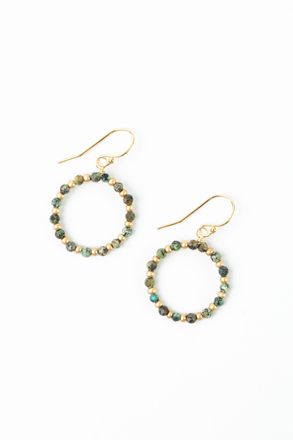 Tranquil Garden African Turquoise Hoop Earrings