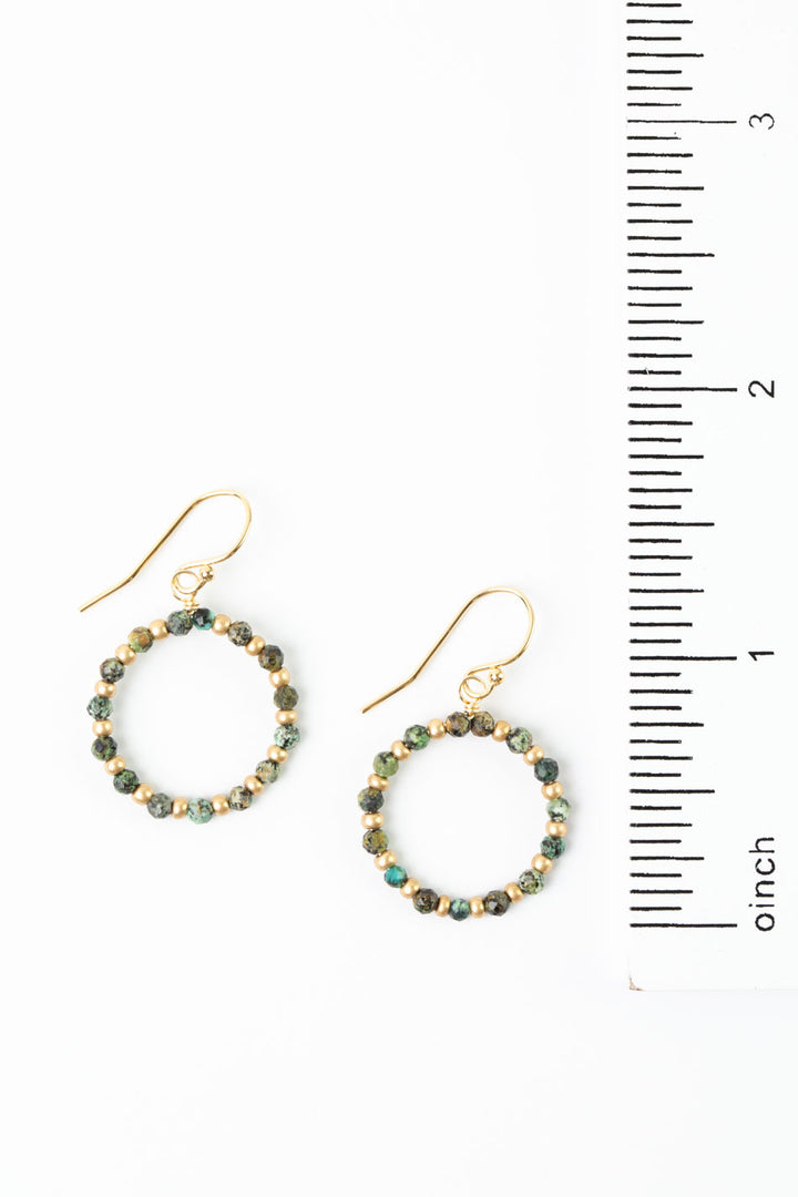 Tranquil Garden African Turquoise Hoop Earrings