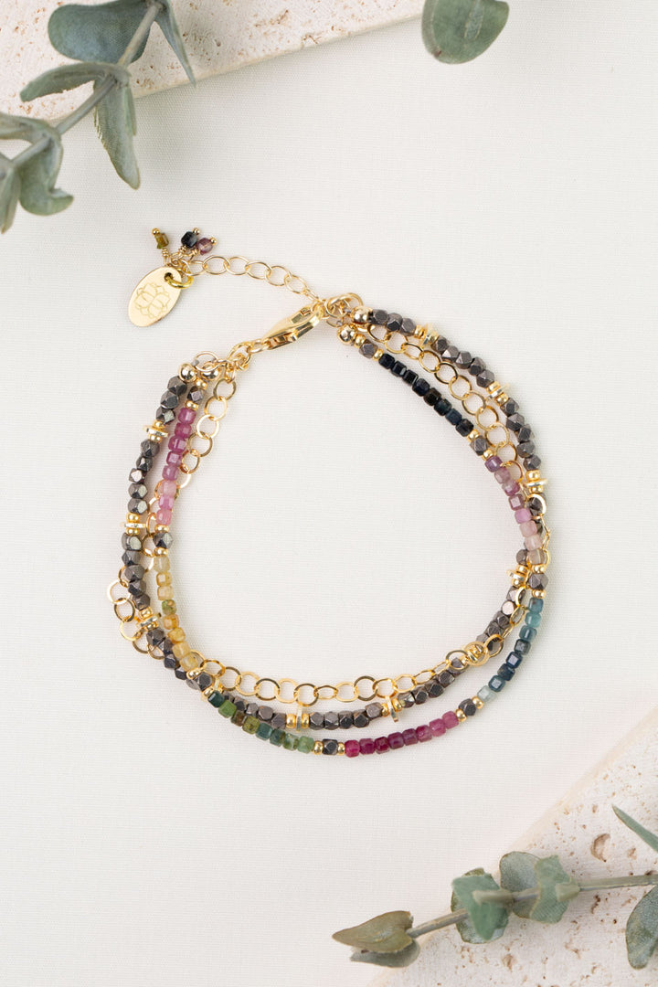 Tourmaline 7.5-8.5" Multistrand Bracelet