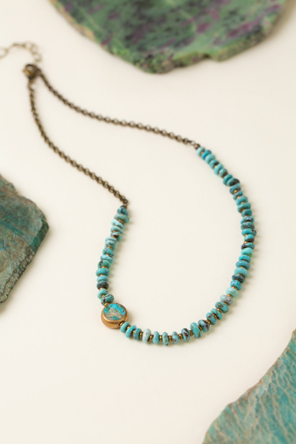 Transcend 16-18" Turquoise Bezel Simple Necklace