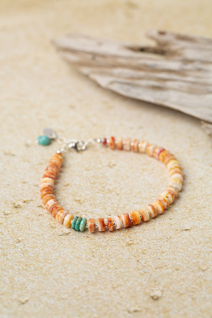 Unity 7.5-8.5" Turquoise, Spiny Oyster Simple Bracelet