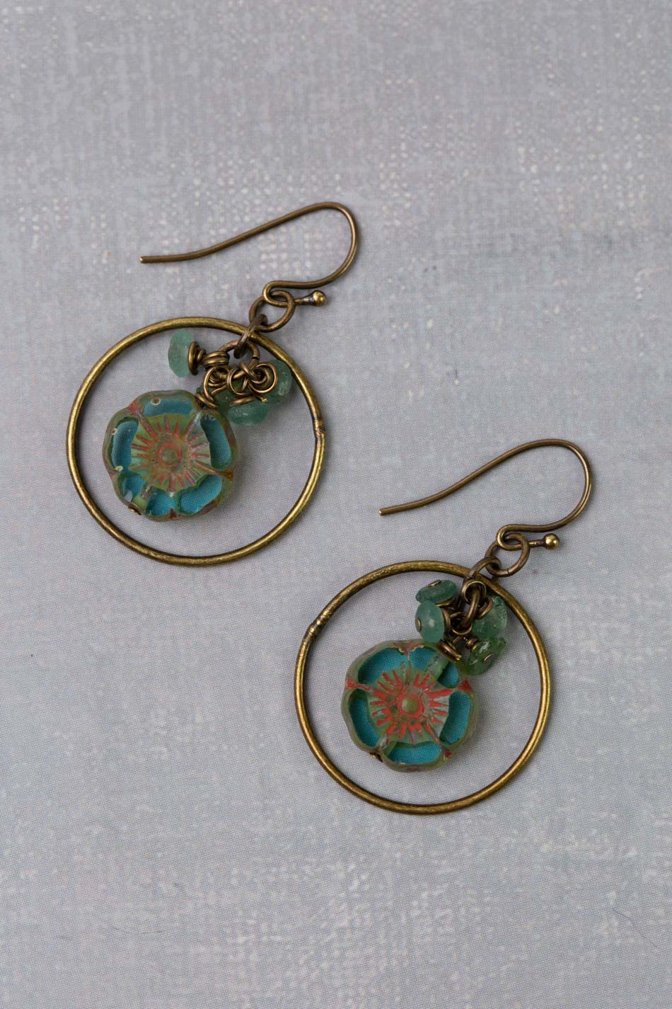 Venetian Dreams Roman Glass With Czech Glass Cluster Earrings