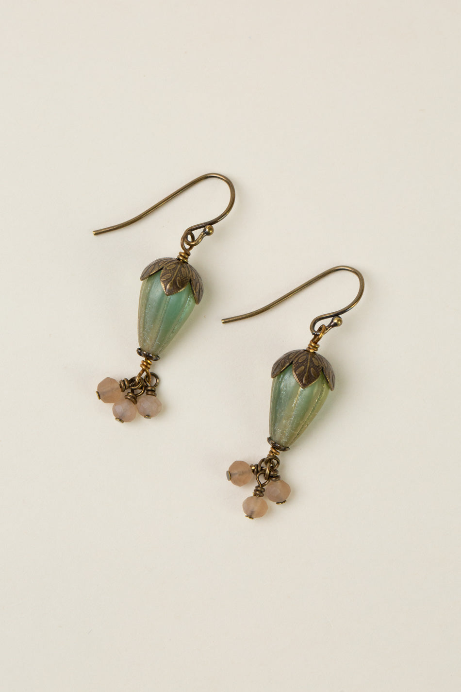 Wildflower Czech Glass, Crystal Simple Earrings