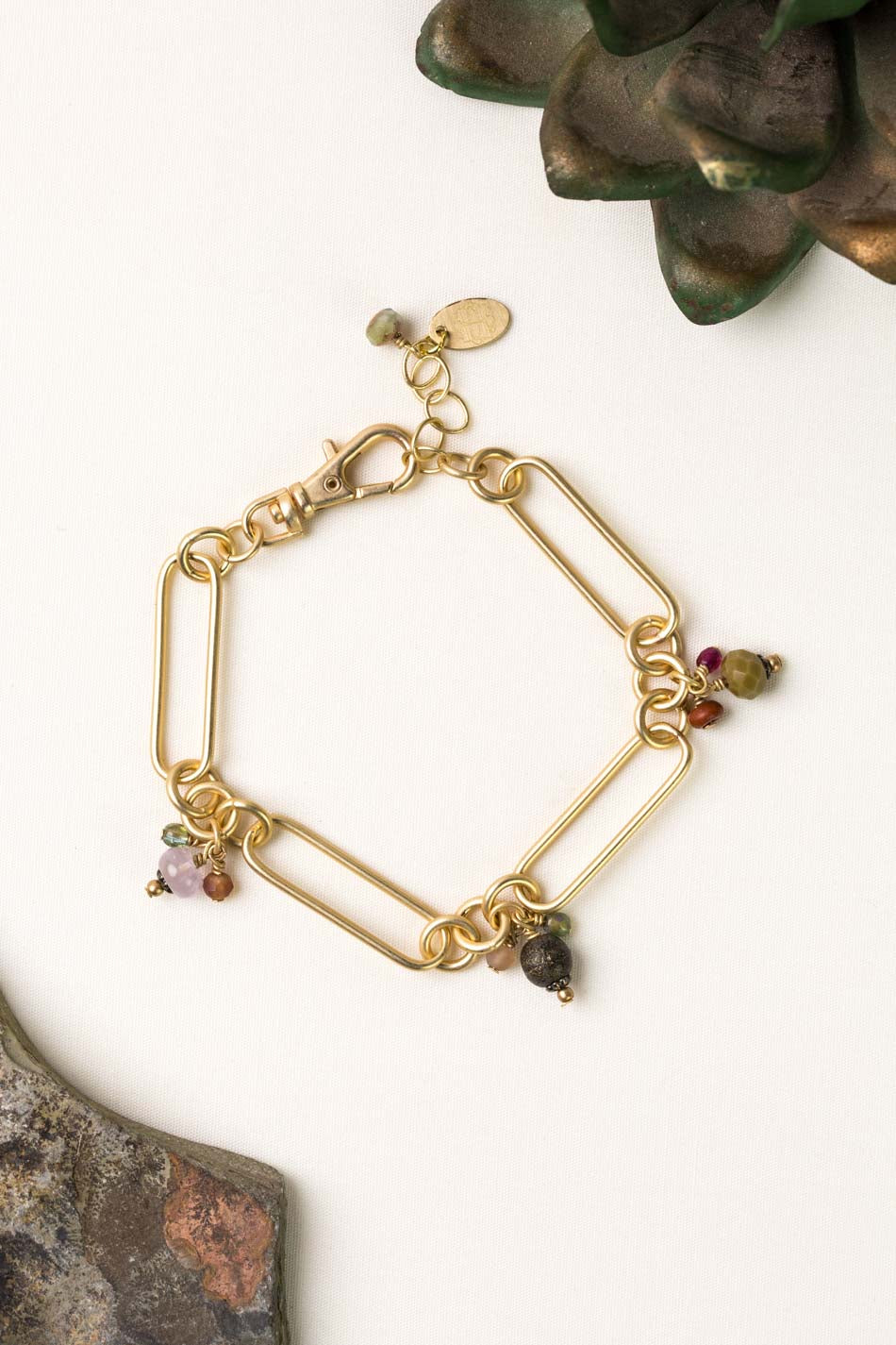 Wildflower 7.25-8.25 Czech Glass, Amethyst, Crystal Simple Bracelet