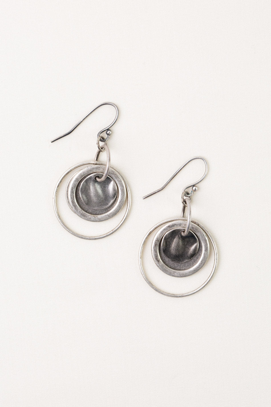 Windsor Castle Antique Silver Findings Hoop Earrings