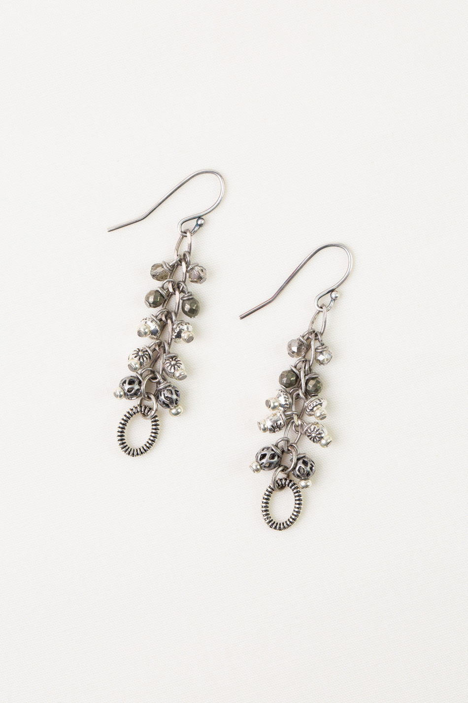 Windsor Castle Antique Silver Findings, Pyrite Dangle Earrings
