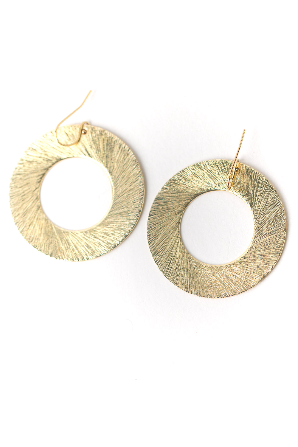 Brushed Gold Wide Hoop Earrings
