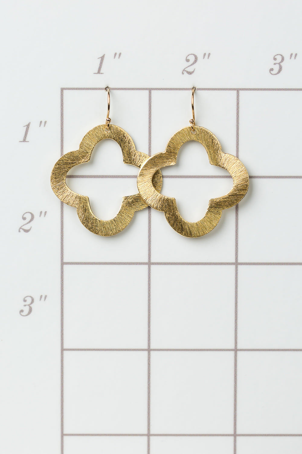 Brushed Gold Medium Clover Earrings