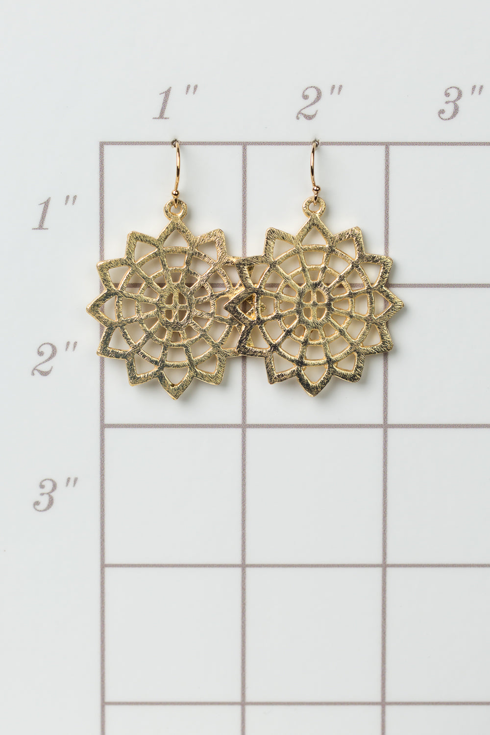 Brushed Gold Sunburst Earrings