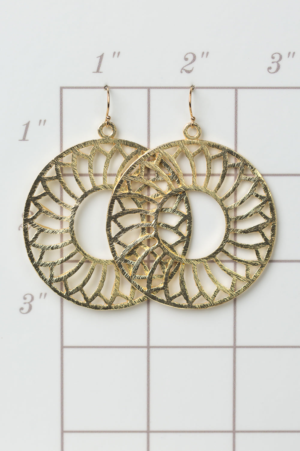 Brushed Gold Large Roulette Curve Earrings