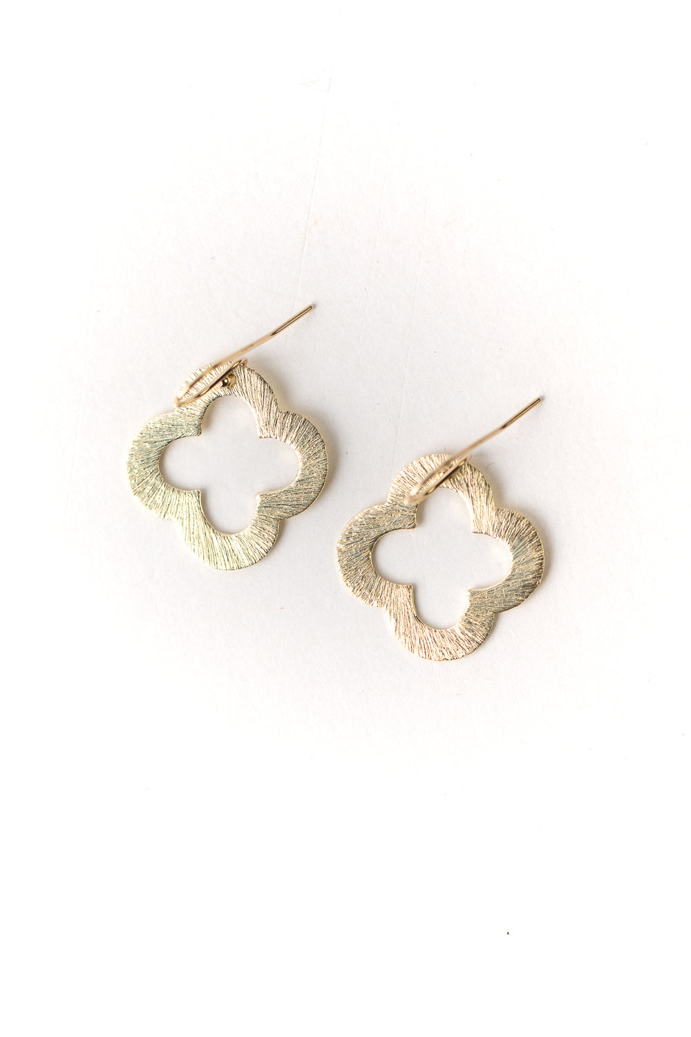 Brushed Gold Small Clover Earrings