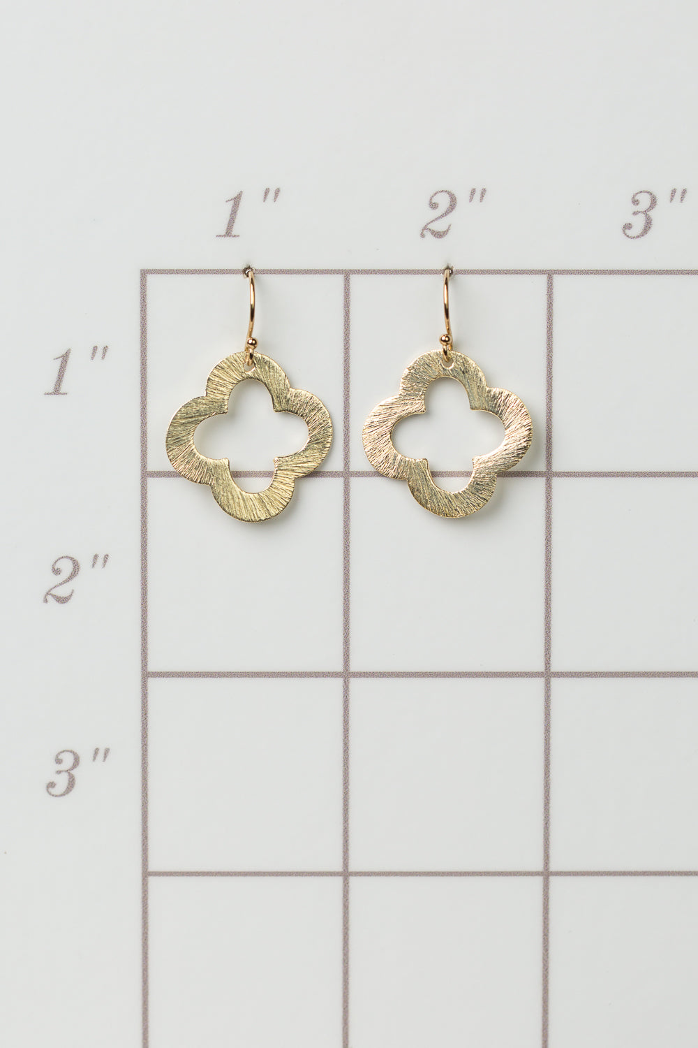 Brushed Gold Small Clover Earrings