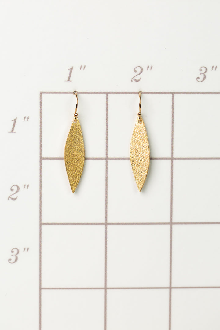 Brushed Gold Pointed Statement Earrings