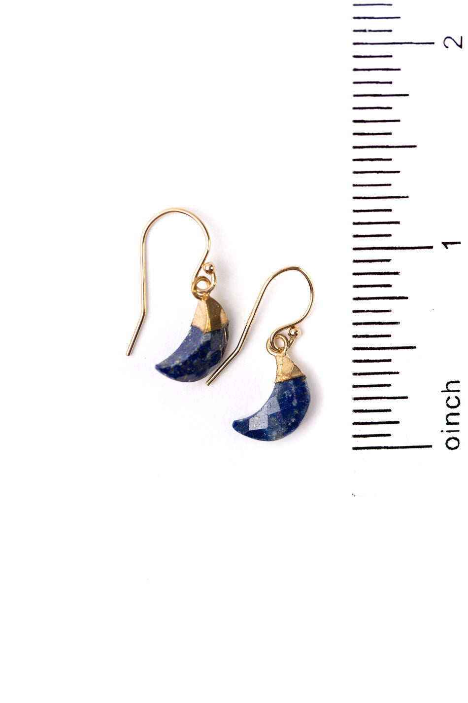 Blue Moon Lapis Moon Simple Earrings