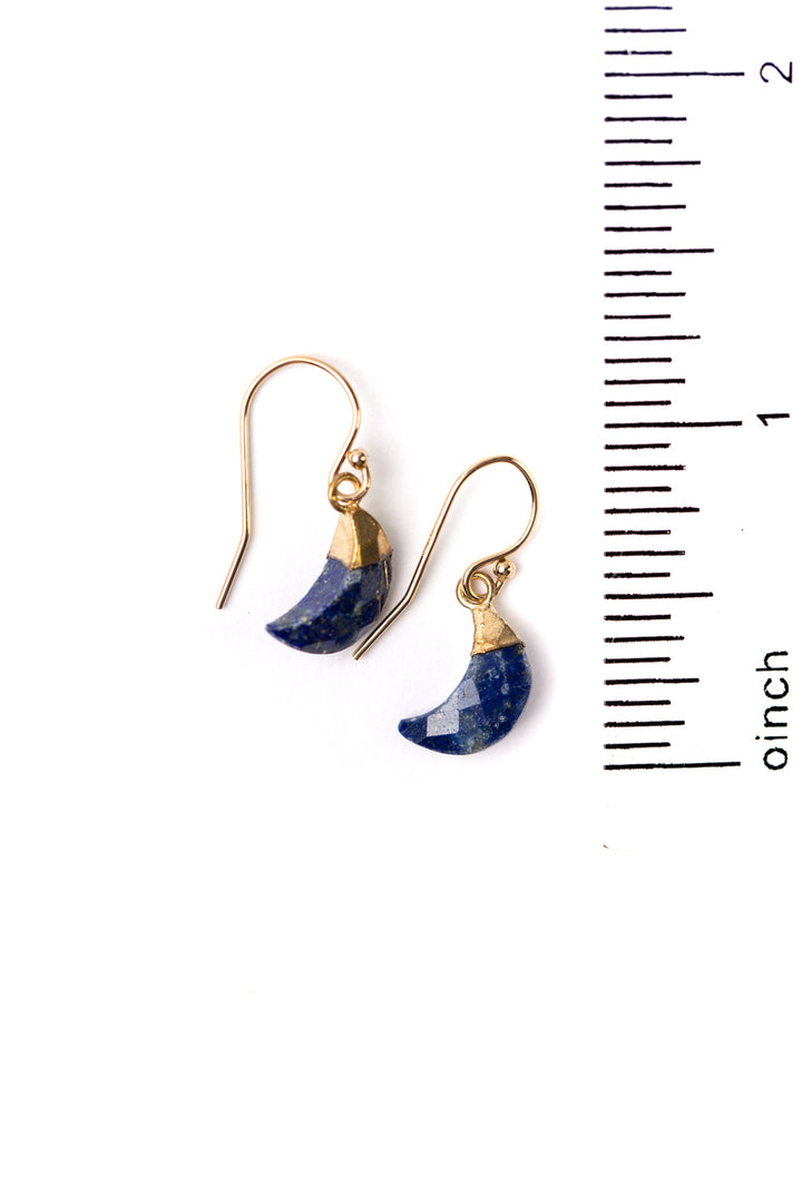 Blue Moon Lapis Moon Simple Earrings