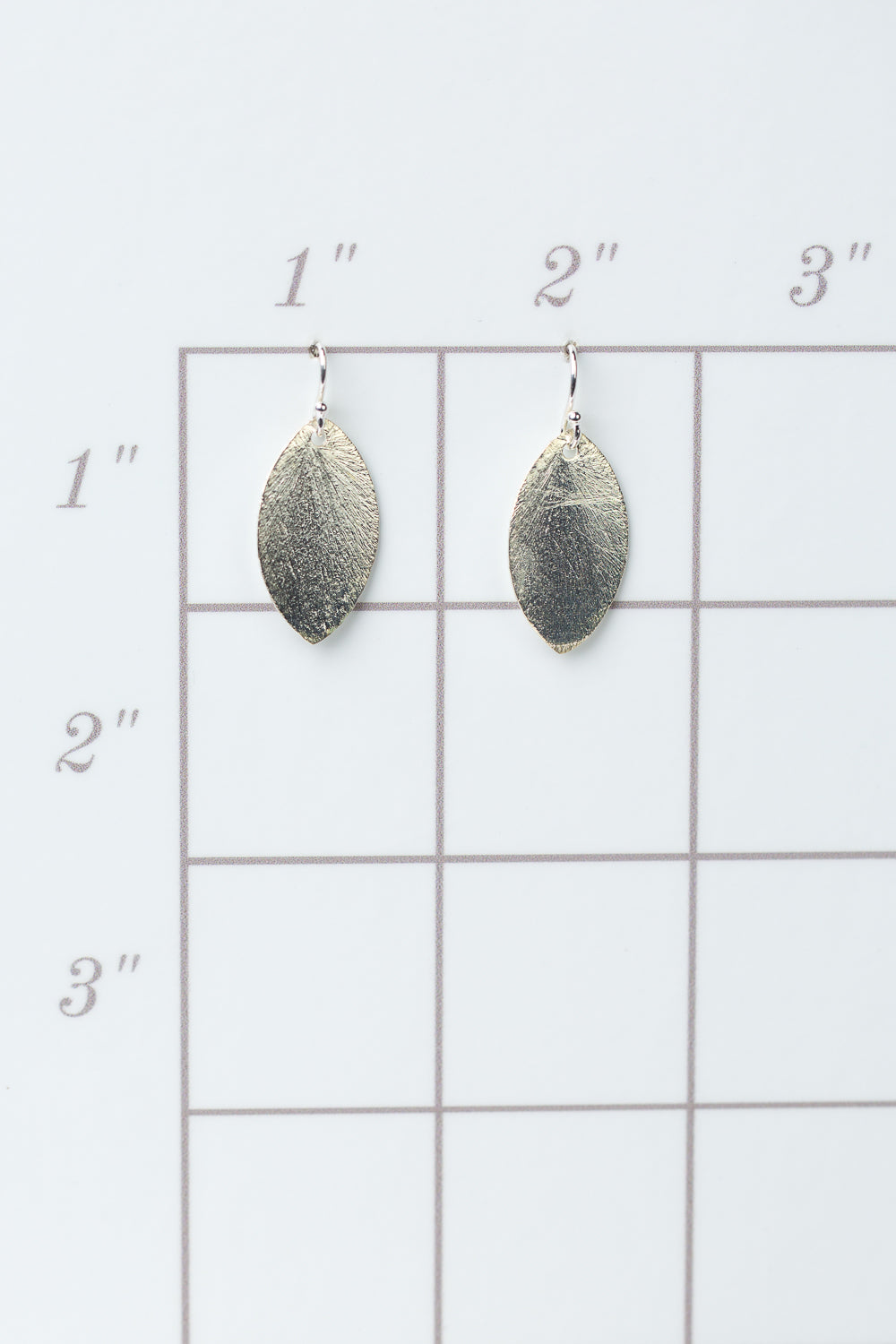 Brushed Silver Oval Earrings