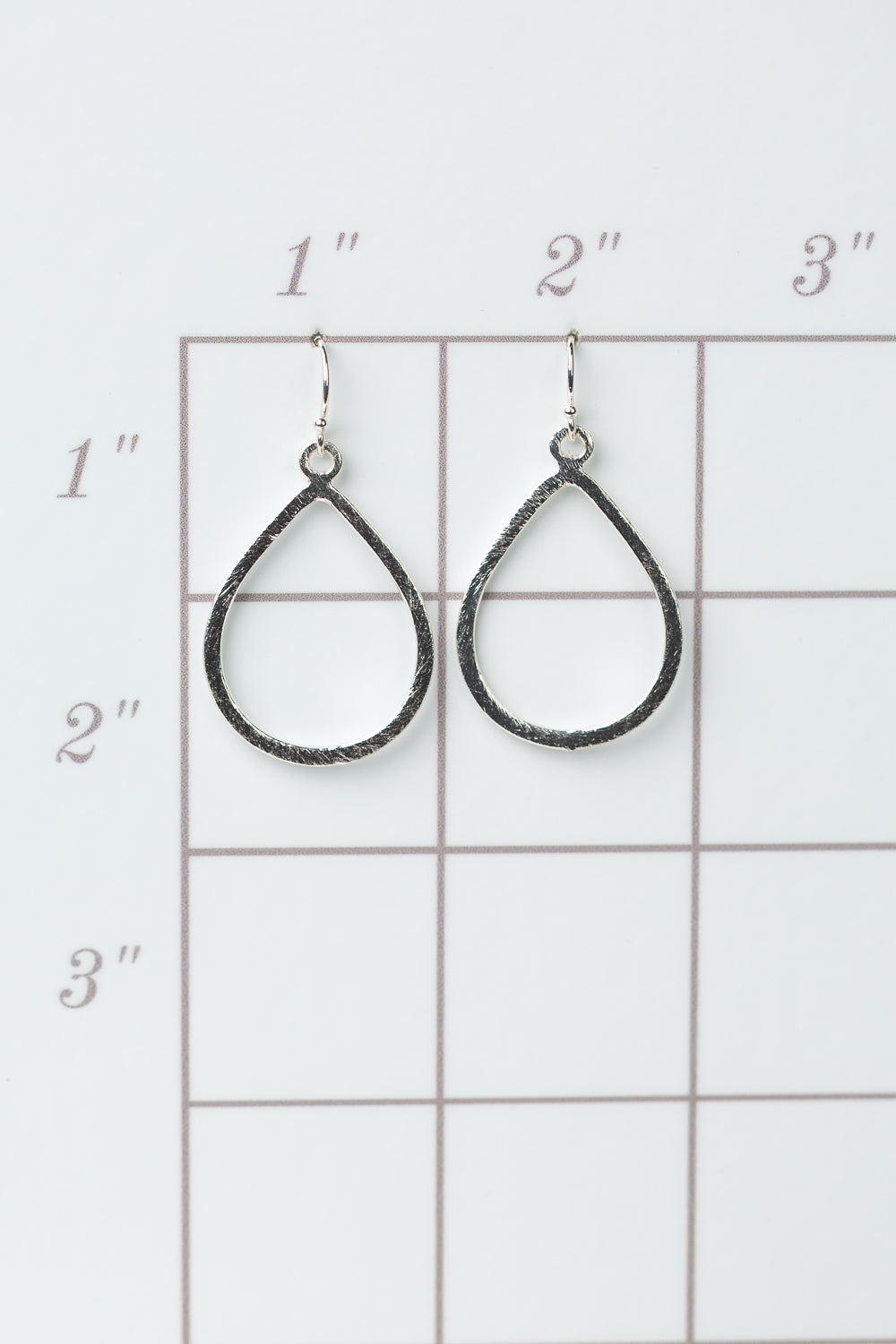 Brushed Silver Teardrop Earrings