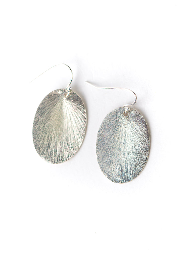 Brushed Silver Simple Earrings