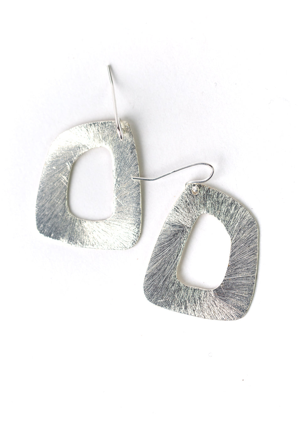 Brushed Silver Statement Earrings
