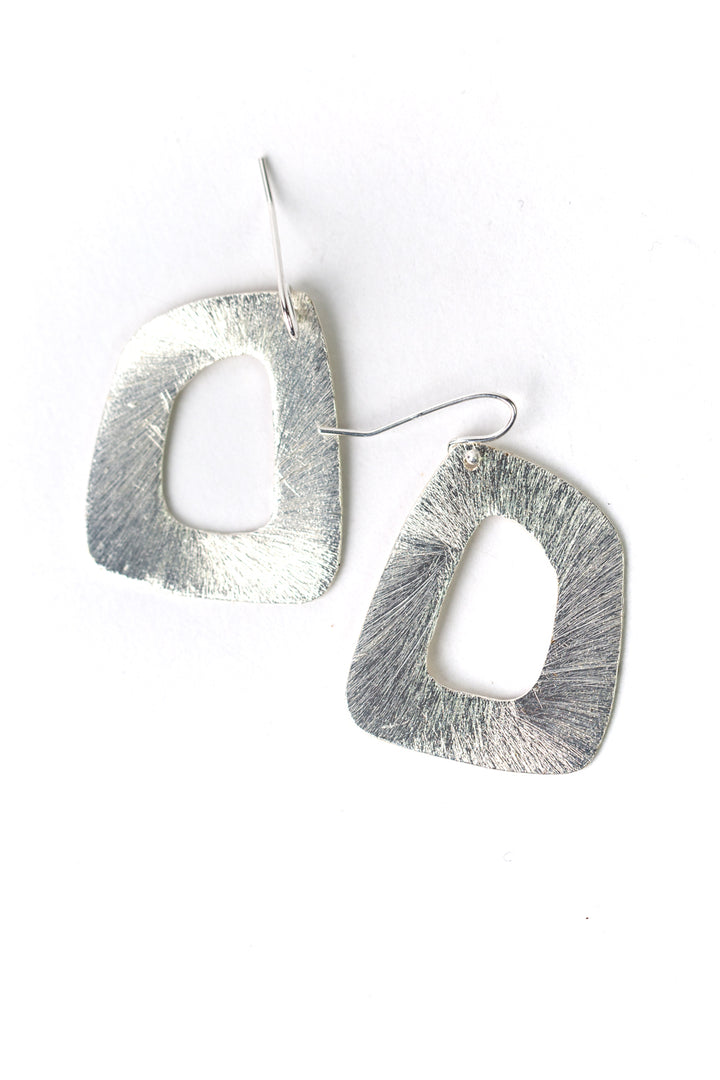 Brushed Silver Statement Earrings