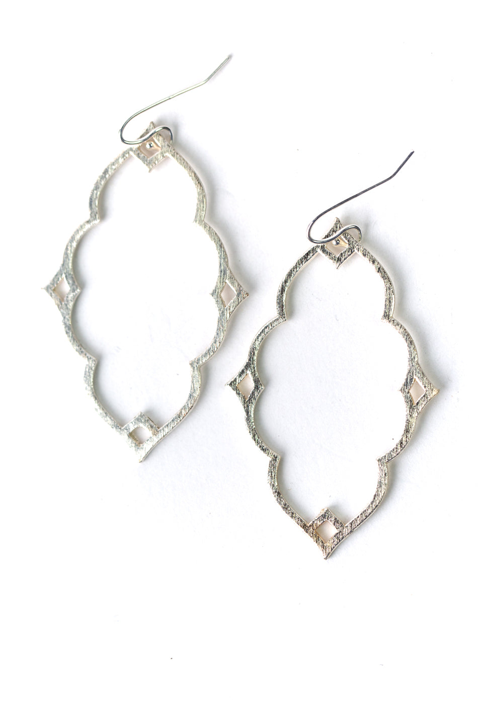 Brushed Silver Elegant Statement Earrings