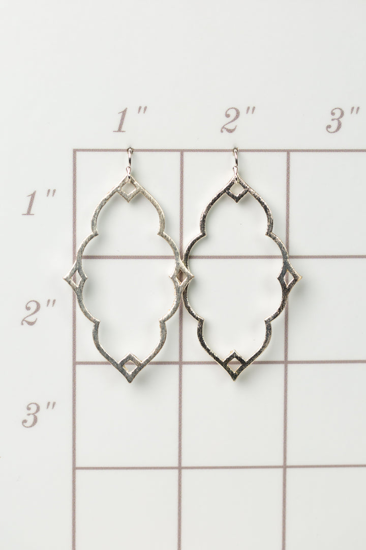 Brushed Silver Elegant Statement Earrings