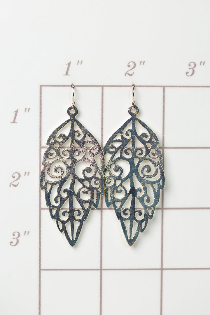 Brushed Silver Statement Earrings