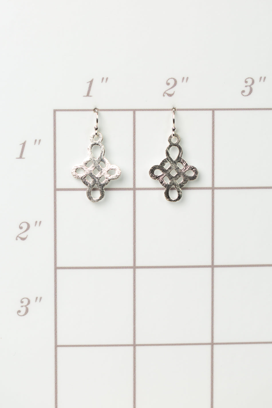 Brushed Silver Cross Earrings