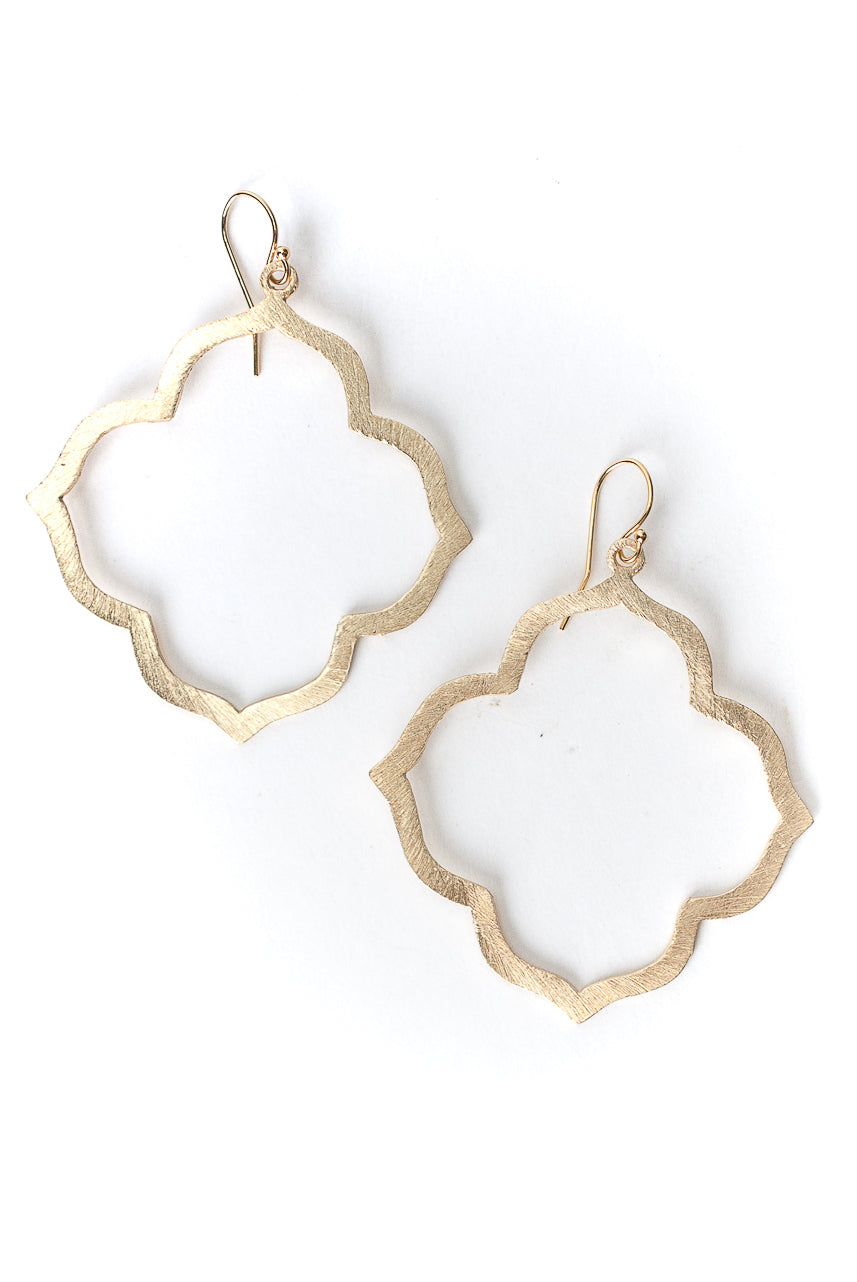 Brushed Gold Matte Gold Dangle Earrings