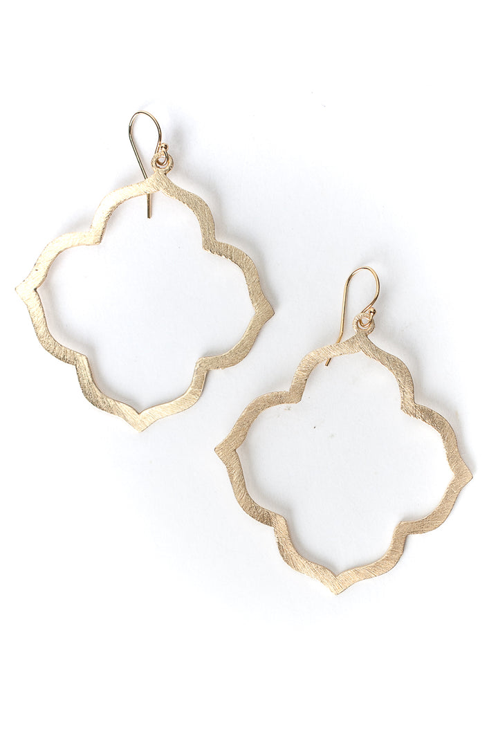 Brushed Gold Matte Gold Dangle Earrings