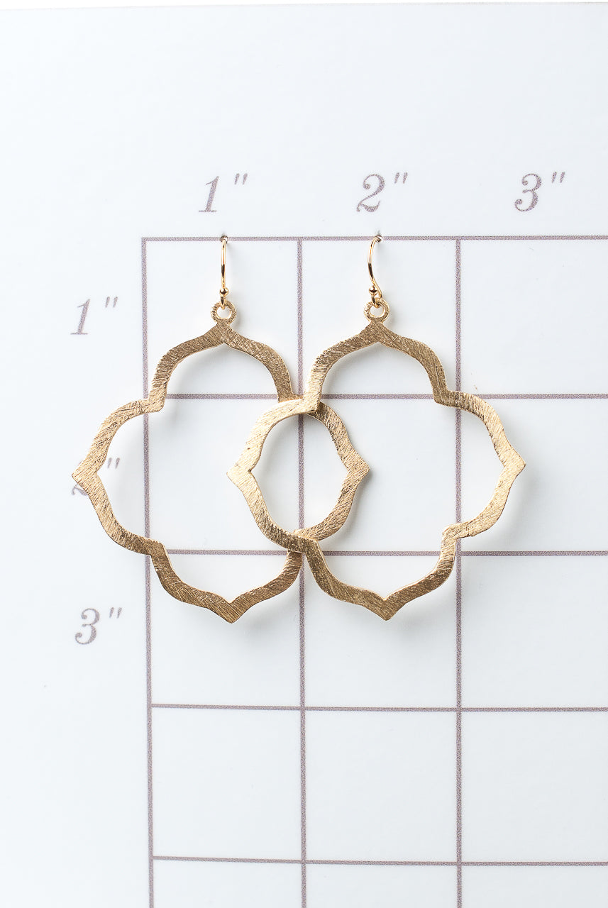 Brushed Gold Matte Gold Dangle Earrings