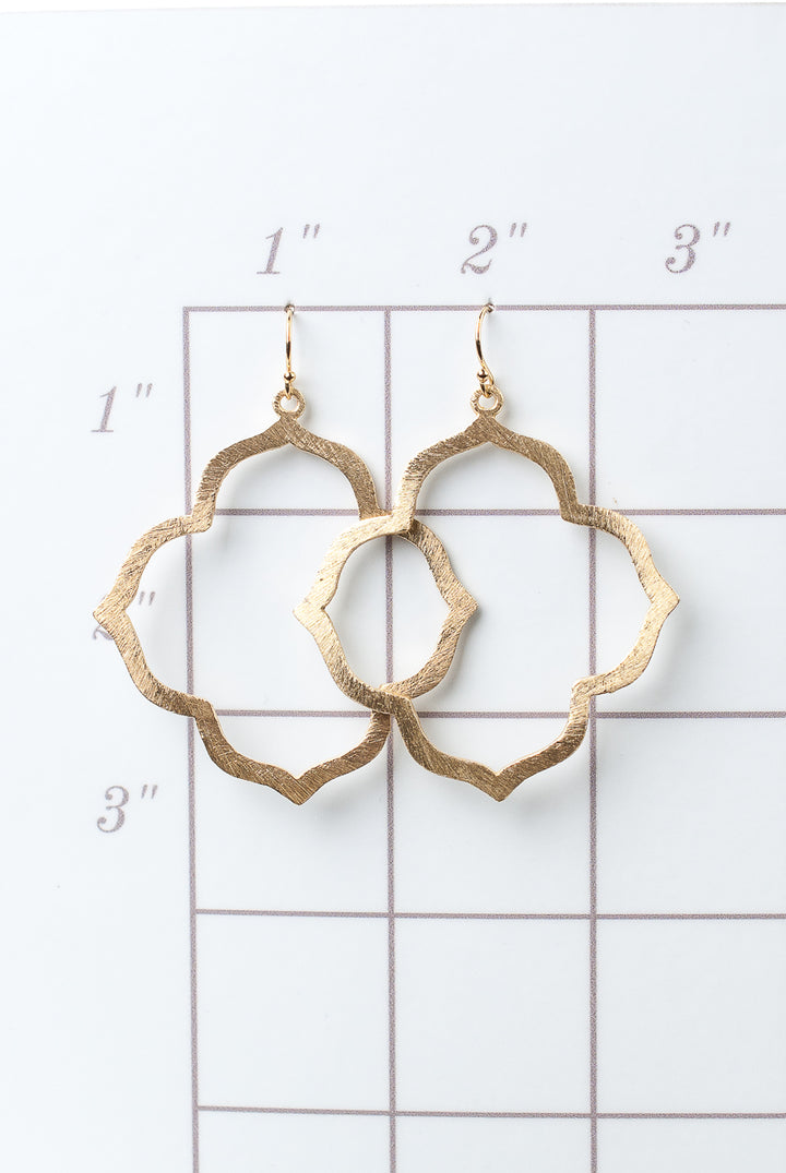 Brushed Gold Matte Gold Dangle Earrings
