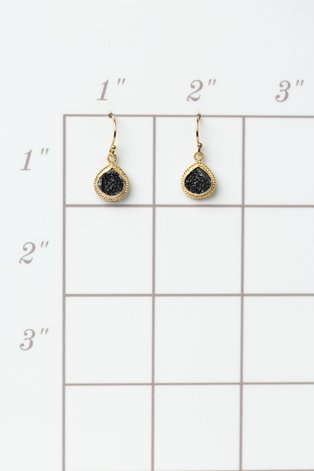 Favorites Black Druzy Bezel Earrings