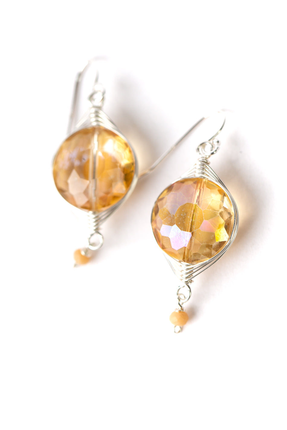 Herringbone Translucent Golden Herringbone Earrings Anne Vaughan Designs 2845