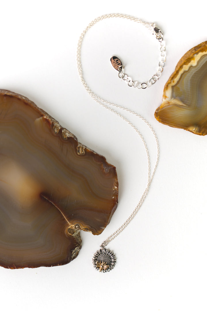 Sentiments 16.25-18.25" Sunflower & Bee Simple Necklace