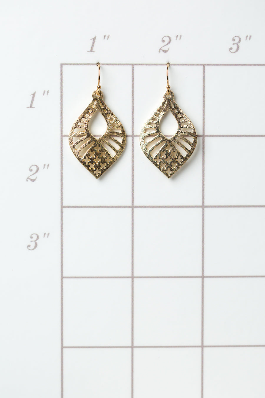 Brushed Gold Radial Crisscross Earrings