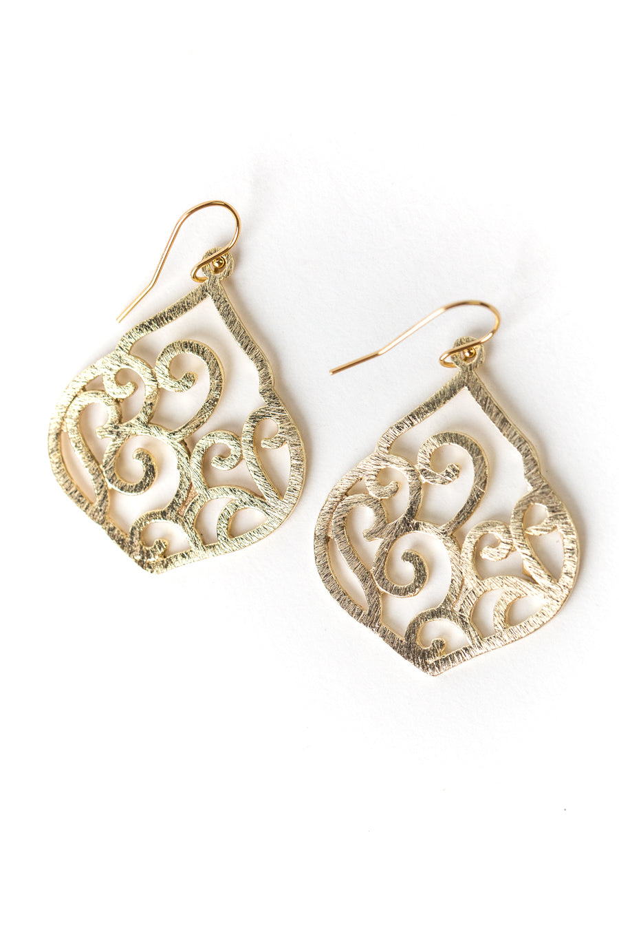 Brushed Gold Swirl Earrings