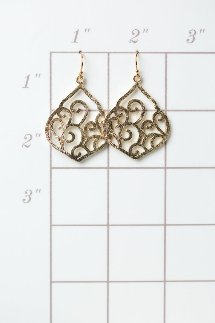 Brushed Gold Swirl Earrings