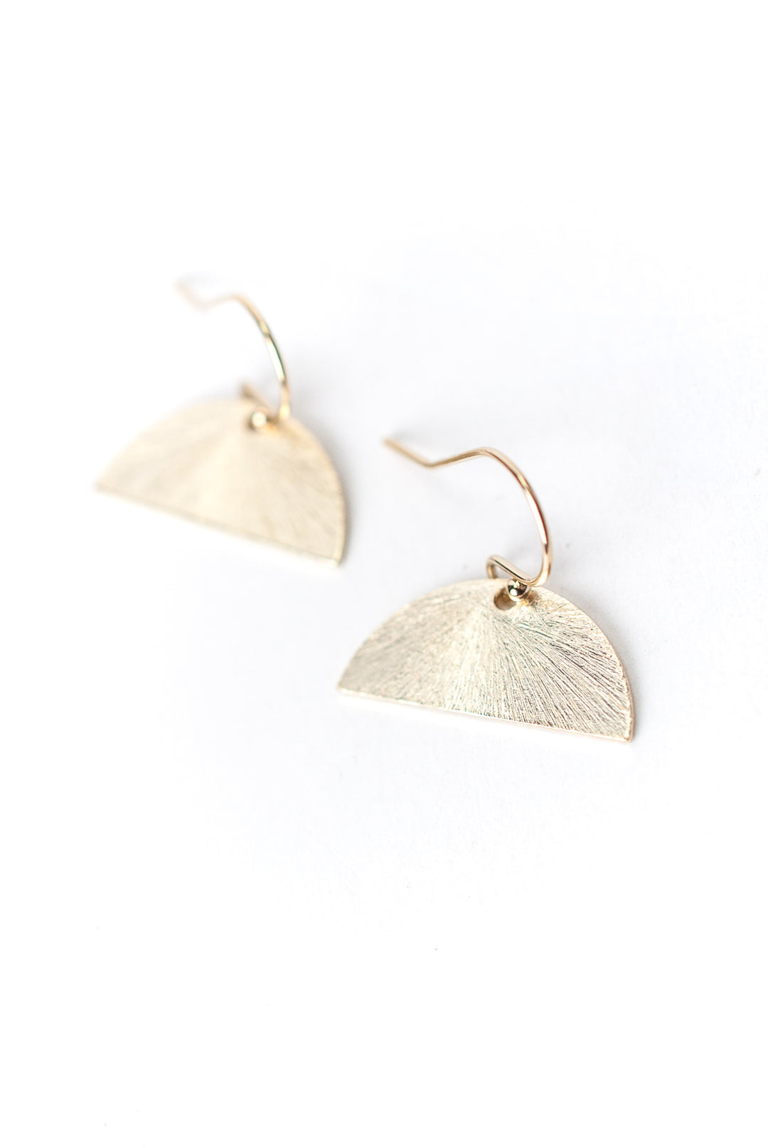 Brushed Gold Half-Moon Earrings