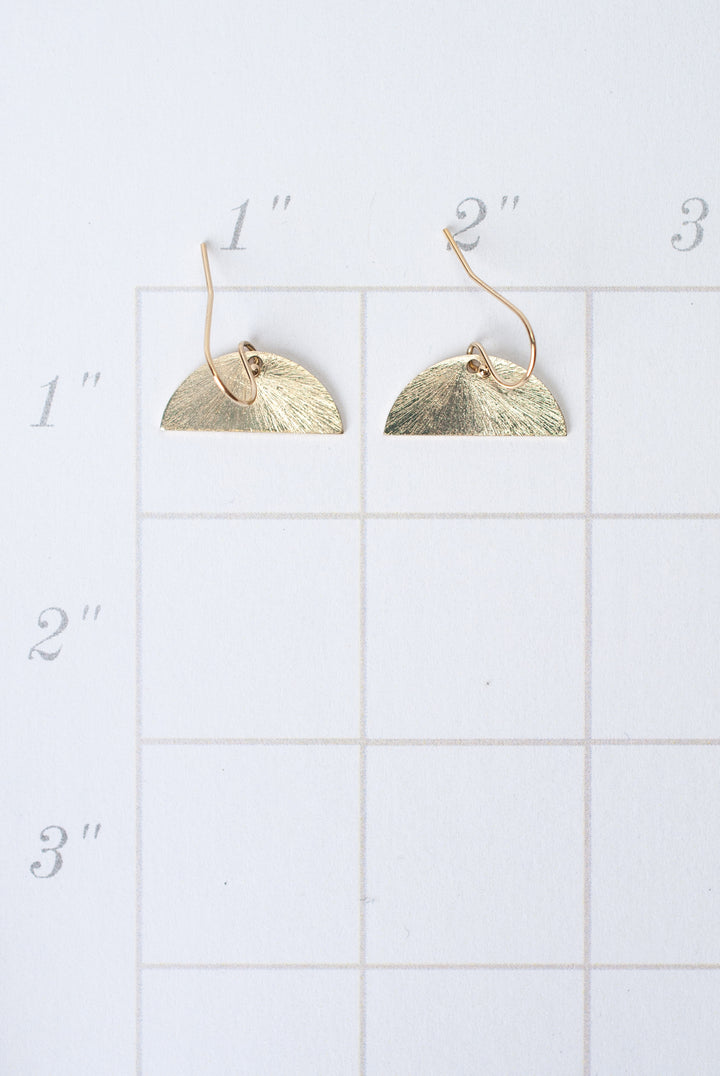 Brushed Gold Half-Moon Earrings