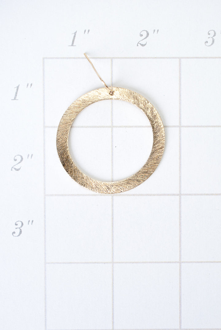 Brushed Gold Large Hoop Earrings