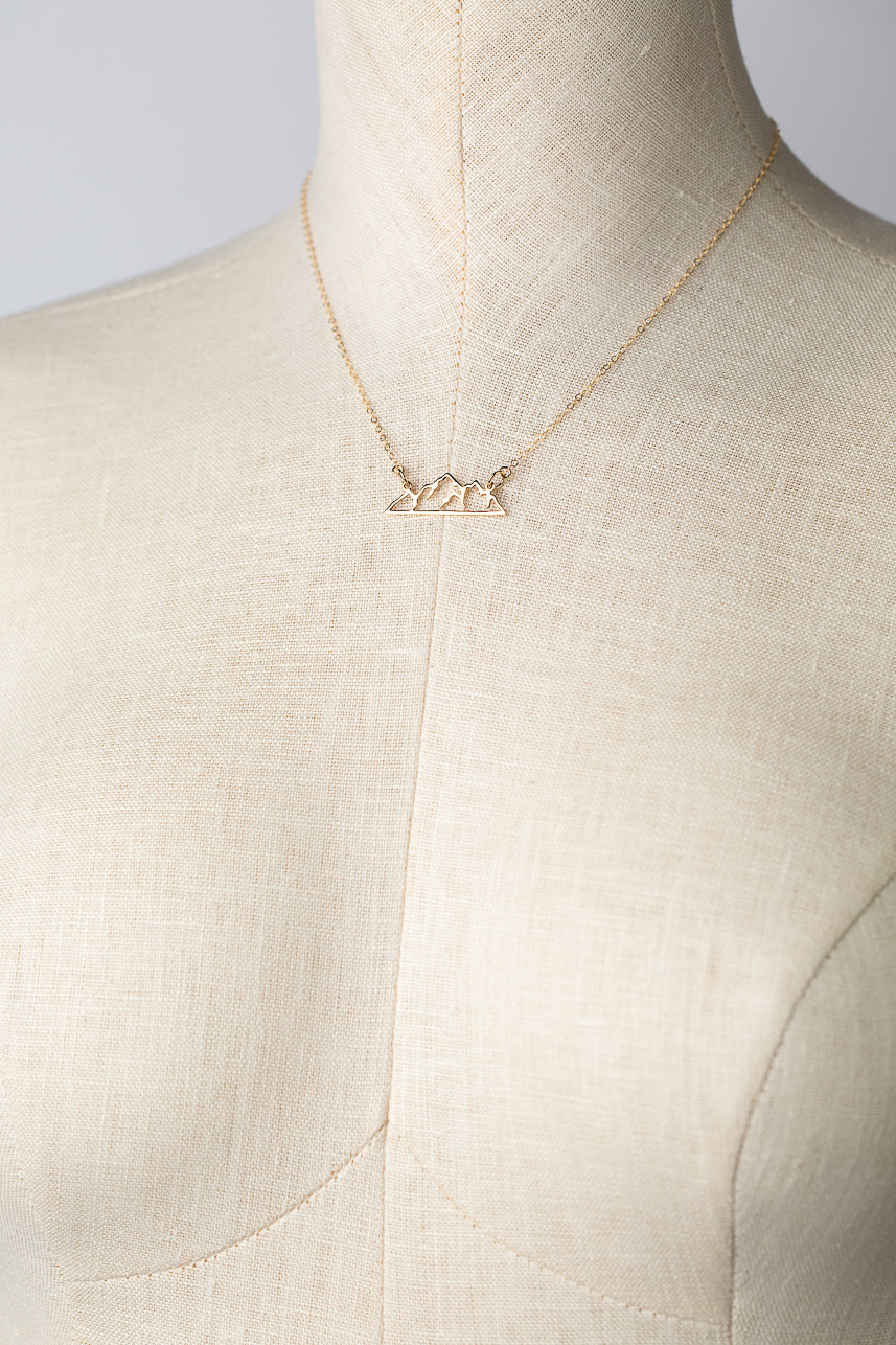 Mountains 16-18" Gold-Filled Necklace