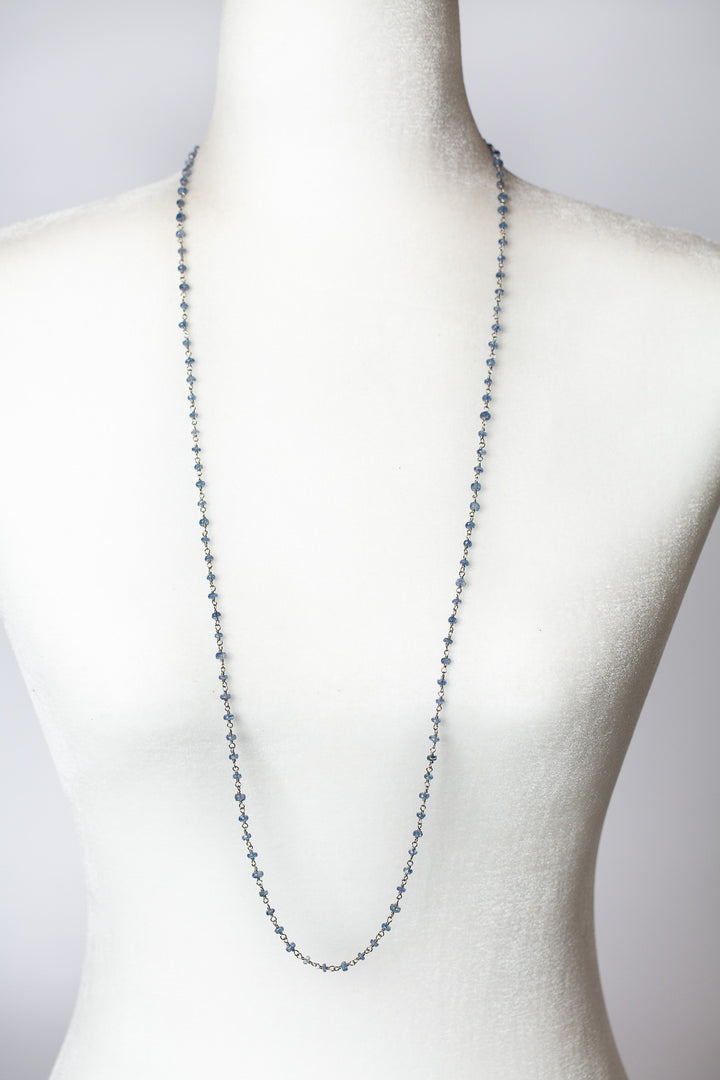 Ripple 37-39" Silver With Kyanite Simple Necklace