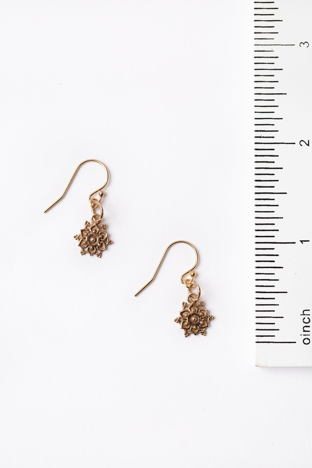 Sentiment with Bronze Layered Mandala Simple Earrings