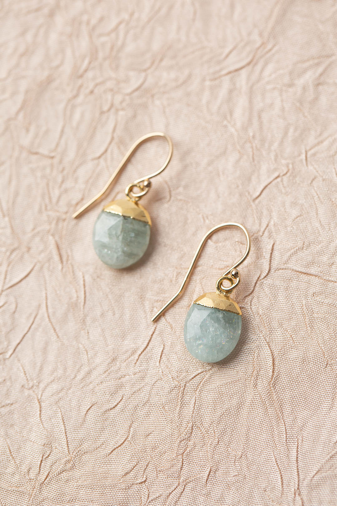 Serenity Faceted Aquamarine Simple Earrings