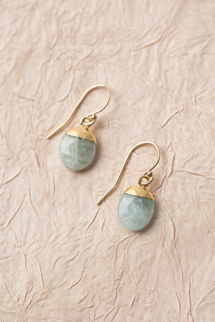 Serenity Faceted Aquamarine Simple Earrings