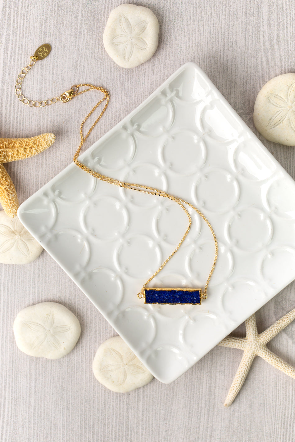 Seaside 16-18" Simple Lapis Focal Necklace