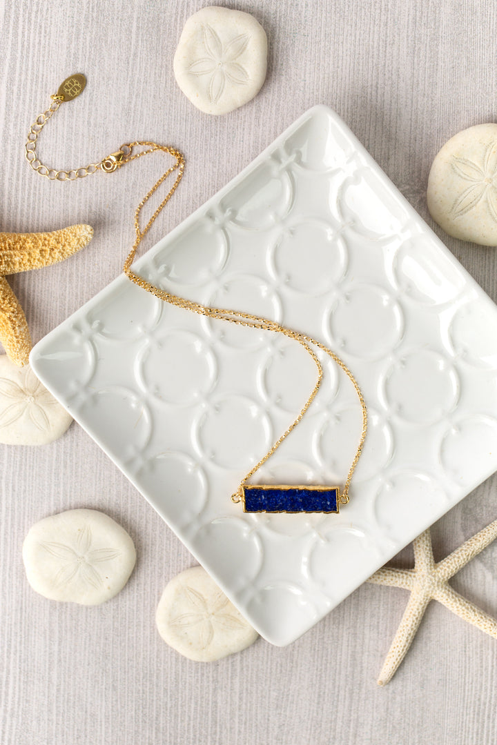 Seaside 16-18" Simple Lapis Focal Necklace