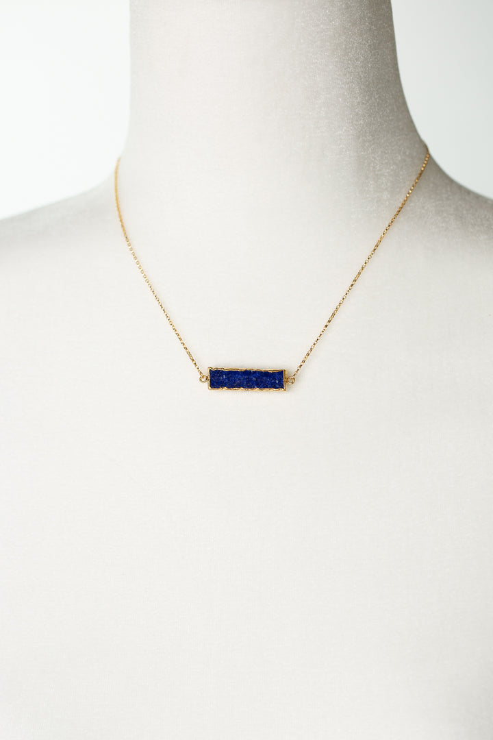 Seaside 16-18" Simple Lapis Focal Necklace